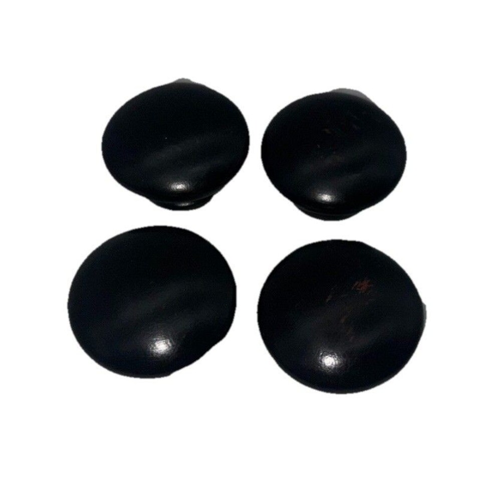 Set 4 Black Round Cabinet Knobs Drawer Pulls Hardware w Screws
